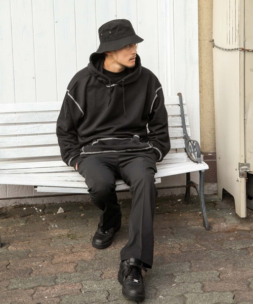 ZIP FIVE（ジップファイブ）の「【ZIP FIVE】【肉厚】ステッチパーカー/フーディー（パーカー・レディース・ブラウン/カーキ/ベージュ/アイボリー/ブラック/ブルー/チャコール・LARGE/MEDIUM/X-LARGE）」の12枚目の写真