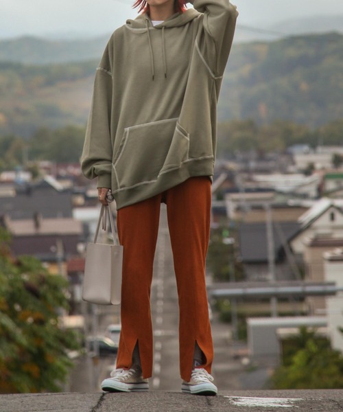 ZIP FIVE（ジップファイブ）の「【ZIP FIVE】【肉厚】ステッチパーカー/フーディー（パーカー・レディース・ブラウン/カーキ/ベージュ/アイボリー/ブラック/ブルー/チャコール・LARGE/MEDIUM/X-LARGE）」の13枚目の写真