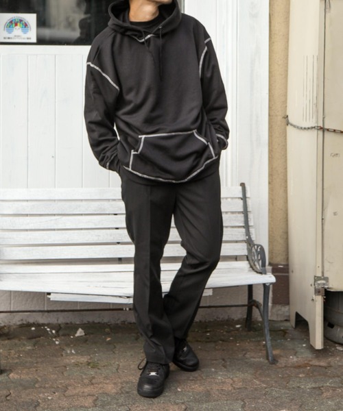 ZIP FIVE（ジップファイブ）の「【ZIP FIVE】【肉厚】ステッチパーカー/フーディー（パーカー・レディース・ブラウン/カーキ/ベージュ/アイボリー/ブラック/ブルー/チャコール・LARGE/MEDIUM/X-LARGE）」の21枚目の写真