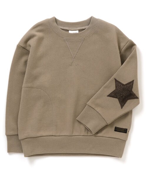 BREEZE(ブリーズ)の「スターパッチトレーナー(スウェット・キッズ・ベージュ/レッド/イエロー/ブルー/グリーン/チャコール/キナリ・150/100/140/90/80/110/130/120)」の4枚目の写真