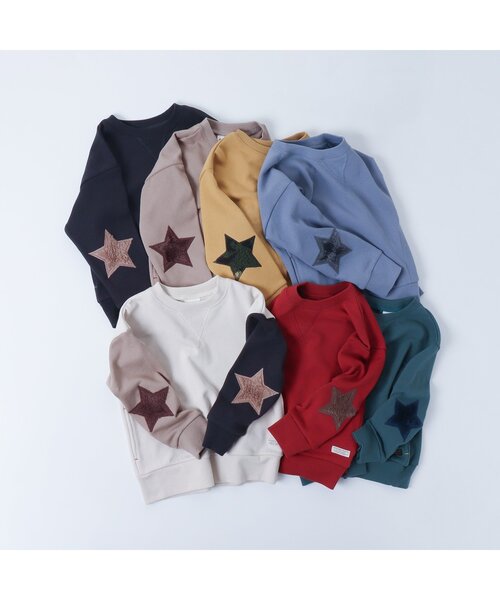 BREEZE(ブリーズ)の「スターパッチトレーナー(スウェット・キッズ・ベージュ/レッド/イエロー/ブルー/グリーン/チャコール/キナリ・150/100/140/90/80/110/130/120)」の8枚目の写真