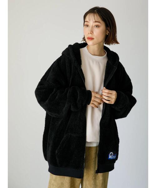 koe（コエ）の「Penfieldシャギーボアジップパーカー*（ブルゾン・レディース・ブラック/オフホワイト/A・L/M）」の6枚目の写真
