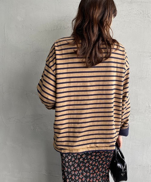 ORCIVAL（オーシバル）の「[ORCIVAL/オーシバル] ボートネック フリースライニングプルオーバー（Tシャツ/カットソー・レディース・ブラック/ベージュ/ネイビー系/ホワイト系/レッド系/ブラウン系・1）」の9枚目の写真