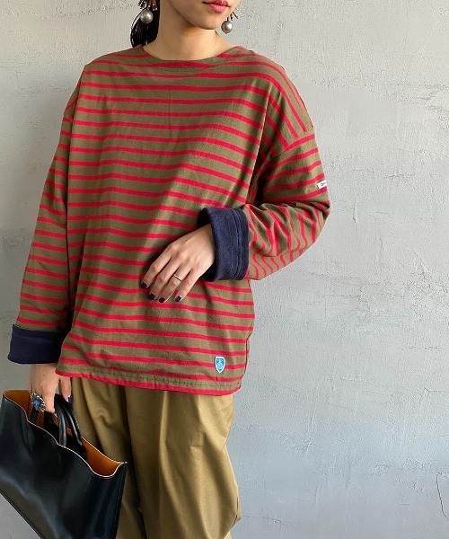 ORCIVAL（オーシバル）の「[ORCIVAL/オーシバル] ボートネック フリースライニングプルオーバー（Tシャツ/カットソー・レディース・ブラック/ベージュ/ネイビー系/ホワイト系/レッド系/ブラウン系・1）」の11枚目の写真