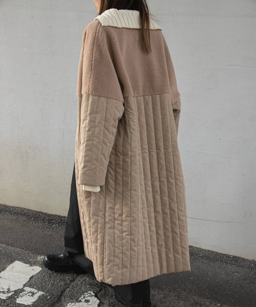 bohmal（ボマール）の「ボア切替ラインキルティングコート（ノーカラー