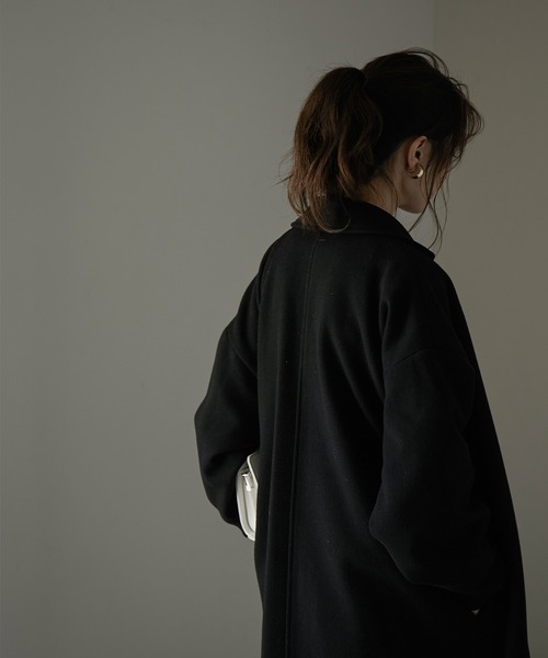 Fashion Letter(ファッションレター)の「スリットロングチェスターコート(チェスターコート・レディース・ダークラベンダー/グレイッシュベージュ/グレイッシュブルー/ブラック・FREE)」の21枚目の写真