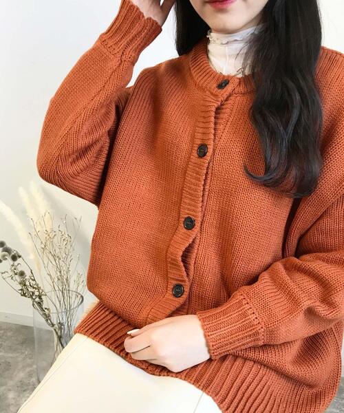 INGNI(イング)の「2WAYクルーネックミドル丈/カーディガン(カーディガン/ボレロ・レディース・ブラック/グレー/オレンジ/グリーン/オフホワイト/ブルー・M)」の15枚目の写真