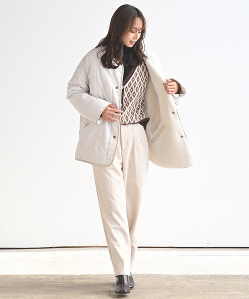 rps（アールピーエス）の「ピーチキルト×ボアリバーシブルコート（その他アウター・レディース・ベージュ/アイボリー/モカ/ライトカーキ・M）」の5枚目の写真