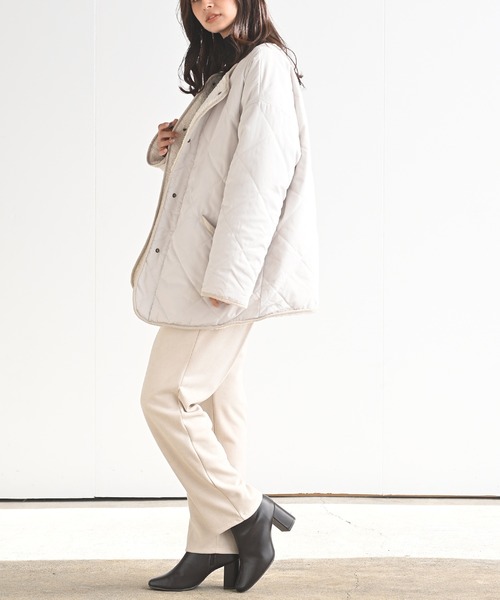 rps（アールピーエス）の「ピーチキルト×ボアリバーシブルコート（その他アウター・レディース・ベージュ/アイボリー/モカ/ライトカーキ・M）」の6枚目の写真