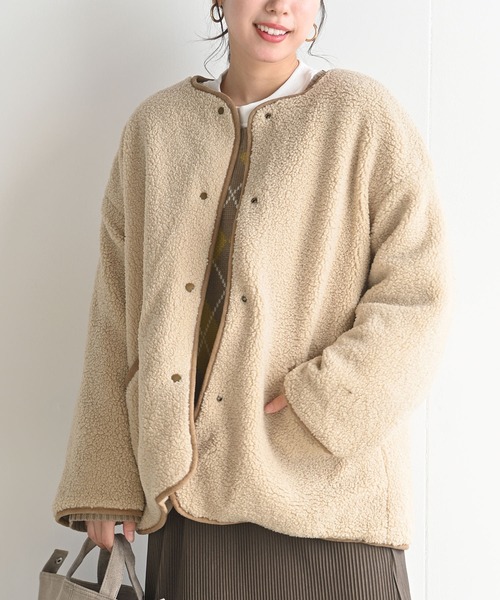 rps（アールピーエス）の「ピーチキルト×ボアリバーシブルコート（その他アウター・レディース・ベージュ/アイボリー/モカ/ライトカーキ・M）」の13枚目の写真