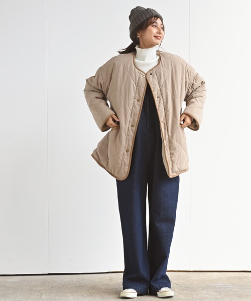 rps（アールピーエス）の「ピーチキルト×ボアリバーシブルコート（その他アウター・レディース・ベージュ/アイボリー/モカ/ライトカーキ・M）」の14枚目の写真