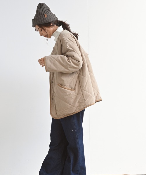 rps（アールピーエス）の「ピーチキルト×ボアリバーシブルコート（その他アウター・レディース・ベージュ/アイボリー/モカ/ライトカーキ・M）」の15枚目の写真