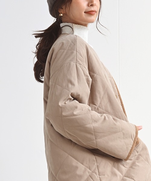 rps（アールピーエス）の「ピーチキルト×ボアリバーシブルコート（その他アウター・レディース・ベージュ/アイボリー/モカ/ライトカーキ・M）」の20枚目の写真