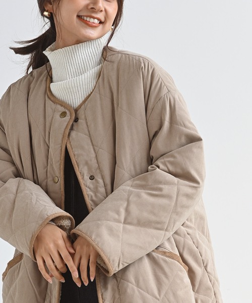 rps（アールピーエス）の「ピーチキルト×ボアリバーシブルコート（その他アウター・レディース・ベージュ/アイボリー/モカ/ライトカーキ・M）」の21枚目の写真