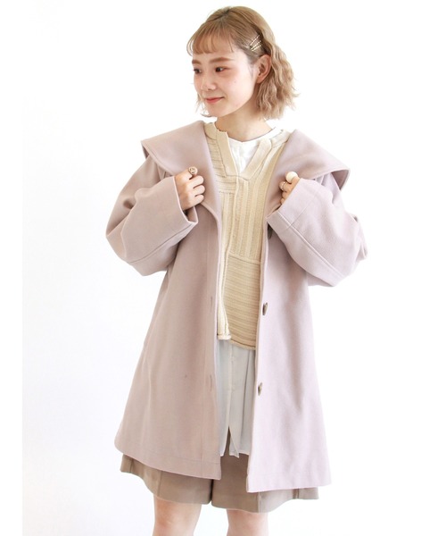 ehka sopo（エヘカソポ）の「ミドル丈ショールカラーコート（その他アウター・レディース・グレー/ベージュ/ブラック・ﾌﾘ-）」の3枚目の写真