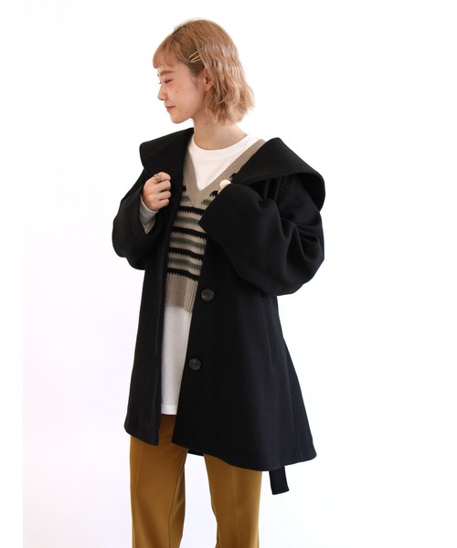 ehka sopo（エヘカソポ）の「ミドル丈ショールカラーコート（その他アウター・レディース・グレー/ベージュ/ブラック・ﾌﾘ-）」の2枚目の写真