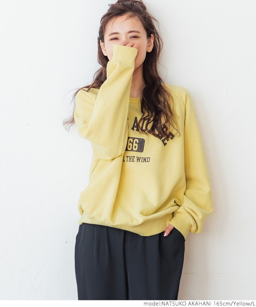 coca（coca）（コカ）の「ラグランスウェット（スウェット・レディース・ネイビー/イエロー・M/L）」の6枚目の写真