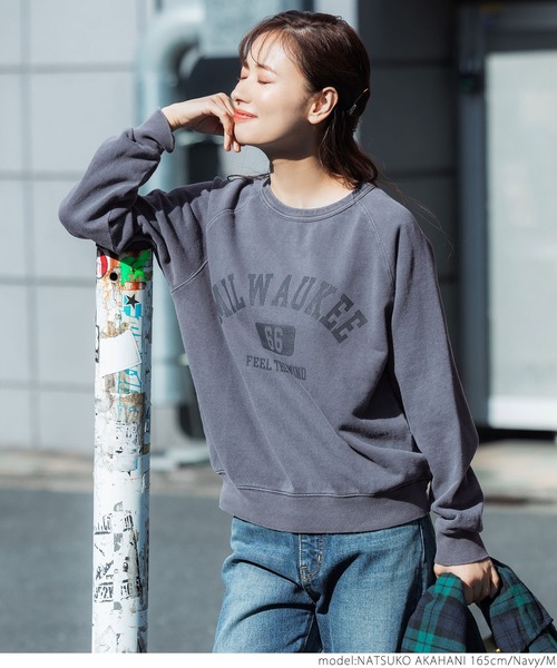 coca（coca）（コカ）の「ラグランスウェット（スウェット・レディース・ネイビー/イエロー・M/L）」の14枚目の写真