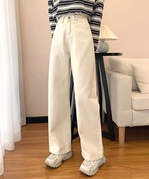 ハイウエスト ワイドストレートパンツ