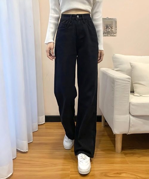 Dita Muaj.(ディータムアージュ)の「ハイウエスト ワイドストレートパンツ(デニムパンツ・レディース・ホワイト/ブラック・SMALL/LARGE/X-LARGE/MEDIUM)」の1枚目の写真