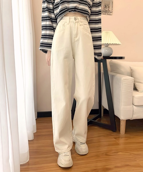 Dita Muaj.(ディータムアージュ)の「ハイウエスト ワイドストレートパンツ(デニムパンツ・レディース・ホワイト/ブラック・SMALL/LARGE/X-LARGE/MEDIUM)」の3枚目の写真