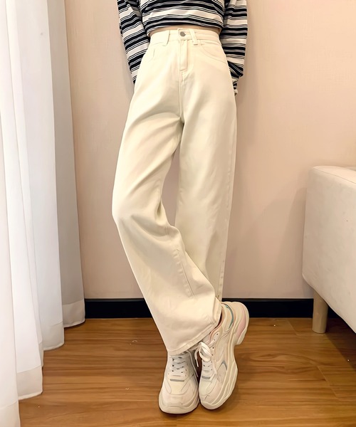 Dita Muaj.(ディータムアージュ)の「ハイウエスト ワイドストレートパンツ(デニムパンツ・レディース・ホワイト/ブラック・SMALL/LARGE/X-LARGE/MEDIUM)」の6枚目の写真