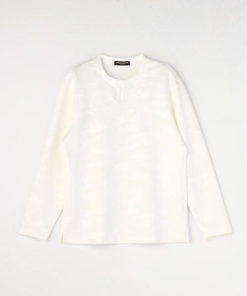 HIDEAWAYS NICOLE(ハイダウェイニコル)の「ダンボール迷彩エンボスプルオーバー(Tシャツ/カットソー・メンズ・ブラック/オフホワイト/ネイビー・MEDIUM/LARGE/X-LARGE)」の1枚目の写真