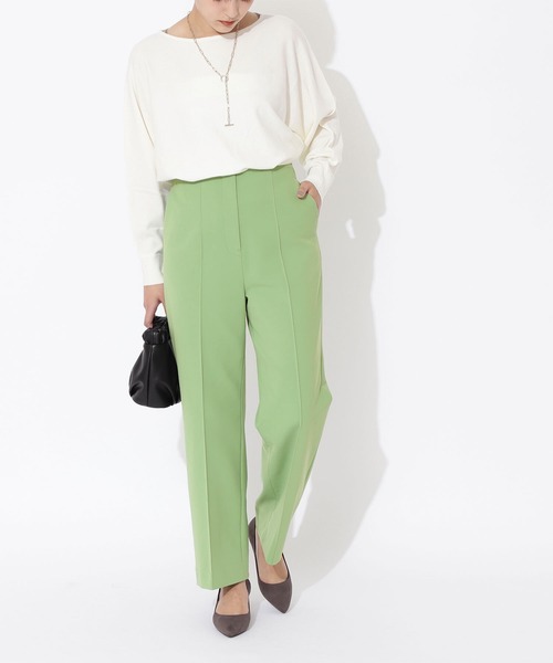 NATURAL BEAUTY BASIC（ナチュラルビューティーベーシック）の「[洗える]ダブルクロスセンターコバパンツ（その他パンツ・レディース・ベージュ/ライトグリーン・MEDIUM/X-SMALL/SMALL）」の2枚目の写真