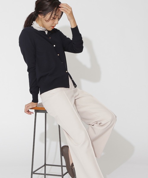 NATURAL BEAUTY BASIC（ナチュラルビューティーベーシック）の「[洗える]ダブルクロスセンターコバパンツ（その他パンツ・レディース・ベージュ/ライトグリーン・MEDIUM/X-SMALL/SMALL）」の9枚目の写真