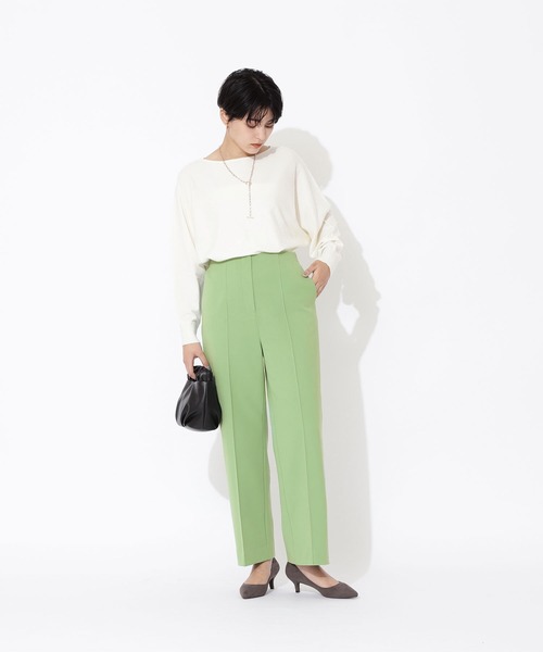 NATURAL BEAUTY BASIC（ナチュラルビューティーベーシック）の「[洗える]ダブルクロスセンターコバパンツ（その他パンツ・レディース・ベージュ/ライトグリーン・MEDIUM/X-SMALL/SMALL）」の10枚目の写真