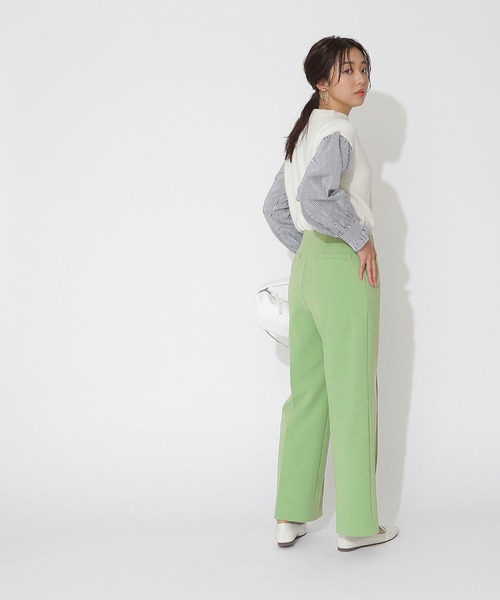 NATURAL BEAUTY BASIC（ナチュラルビューティーベーシック）の「[洗える]ダブルクロスセンターコバパンツ（その他パンツ・レディース・ベージュ/ライトグリーン・MEDIUM/X-SMALL/SMALL）」の20枚目の写真