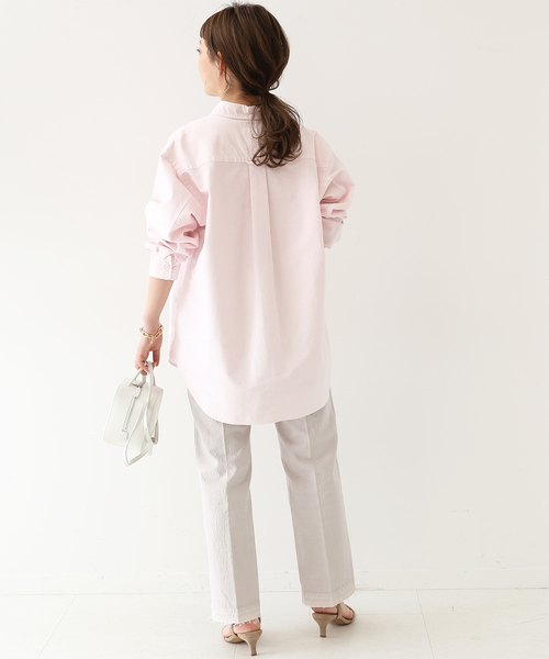 SLOBE IENA（スローブイエナ）の「LE DENIM US OXプチボタンダウンシャツ◆（シャツ/ブラウス・レディース・ピンク/サックスブルー系・FREE）」の18枚目の写真