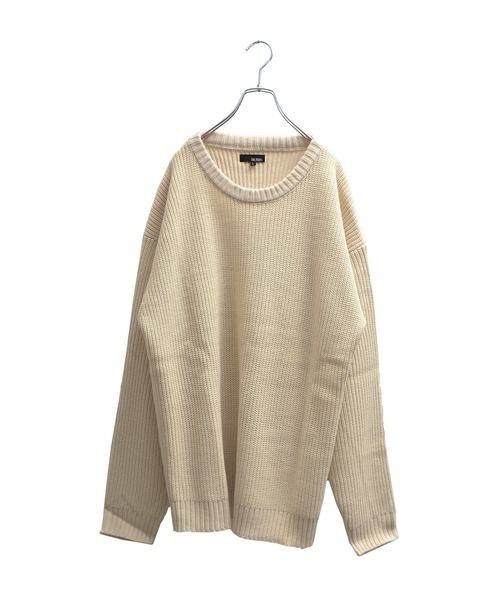 MinoriTY（マイノリティ）の「ニット ビッグシルエット クルーネック ウォッシャブル 静電気防止 セーター 春服 冬服（ニット/セーター・メンズ・オフホワイト/オレンジ/ブルー/チャコール/グリーン/モカ・M/L/XL）」の22枚目の写真