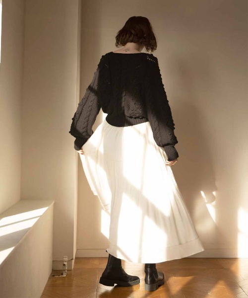 mangata（モンガータ）の「Adorable knit tops（ニット/セーター・レディース・ブラック/ベージュ・FREE）」の20枚目の写真