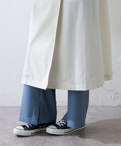 COLLAGE GALLARDAGALANTE(コラージュガリャルダガランテ)の「【OT】お出掛けに・お仕事に/軽量/ワッシャーナイロンシアーシャツコート/手洗い可(トレンチコート・レディース・スカイブルー系/ライトグレー・FREE)」の14枚目の写真