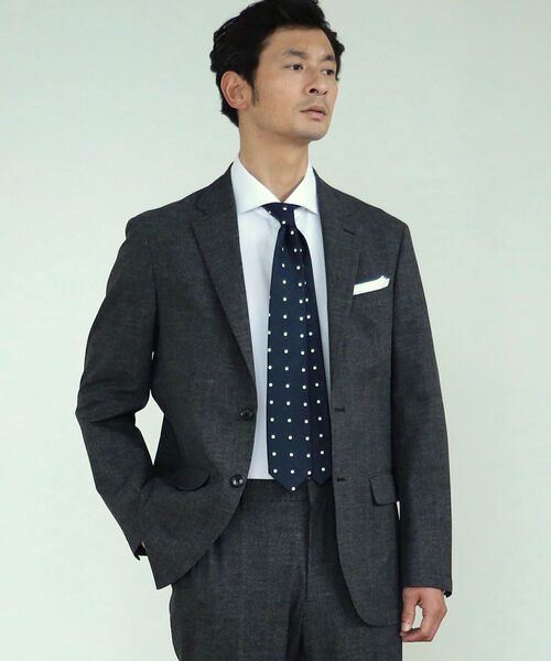 B:MING by BEAMS(ビーミングバイビームス)の「B:MING by BEAMS / NOMAD ホームスパンプリント ジャケット (セットアップ対応)(スーツジャケット・メンズ・チャコールグレー/ネイビー・44/46/48/50)」の3枚目の写真