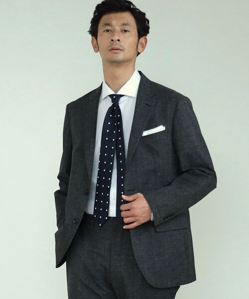 B:MING by BEAMS(ビーミングバイビームス)の「B:MING by BEAMS / NOMAD ホームスパンプリント ジャケット (セットアップ対応)(スーツジャケット・メンズ・チャコールグレー/ネイビー・44/46/48/50)」の4枚目の写真