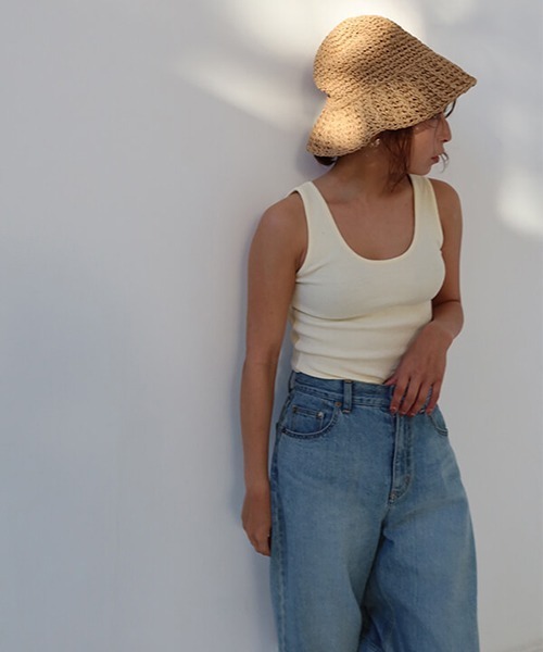 CREDONA（クレドナ）の「デザインストローHAT（ハット・レディース・ベージュ/ブラウン・FREE）」の2枚目の写真