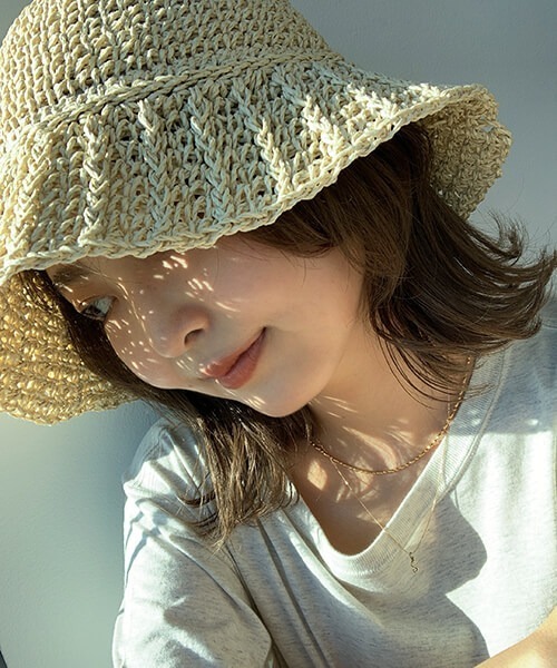 CREDONA（クレドナ）の「デザインストローHAT（ハット・レディース・ベージュ/ブラウン・FREE）」の5枚目の写真