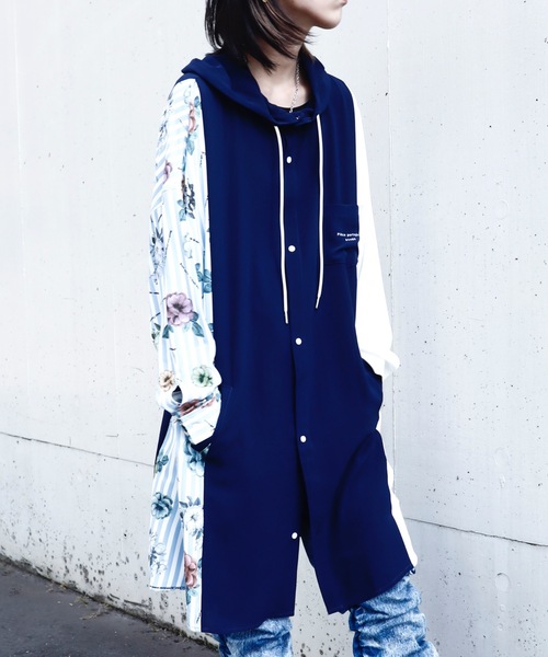 rovtski（ロフトスキー）の「SHARE ROOMSLONG HOOD SHIRT/シェアルームス オーバーサイズ ロングフードシャツ（シャツ/ブラウス・メンズ・ブルー系その他/ブルー系その他2・FREE）」の2枚目の写真