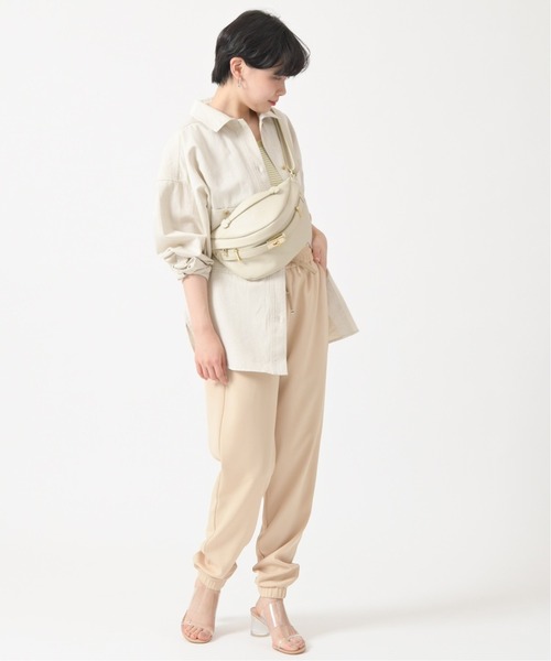 U by SPICK&SPAN(ユーバイスピックアンドスパン)の「綿麻スラブオーバーシャツ◆(シャツ/ブラウス・レディース・カーキ/アイボリー・FREE)」の9枚目の写真