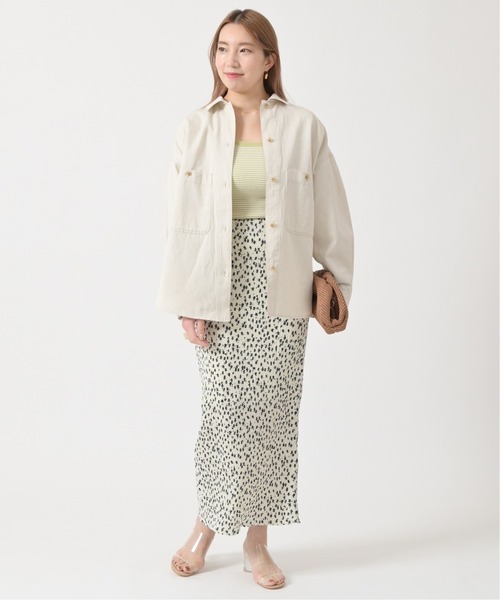 U by SPICK&SPAN(ユーバイスピックアンドスパン)の「綿麻スラブオーバーシャツ◆(シャツ/ブラウス・レディース・カーキ/アイボリー・FREE)」の14枚目の写真