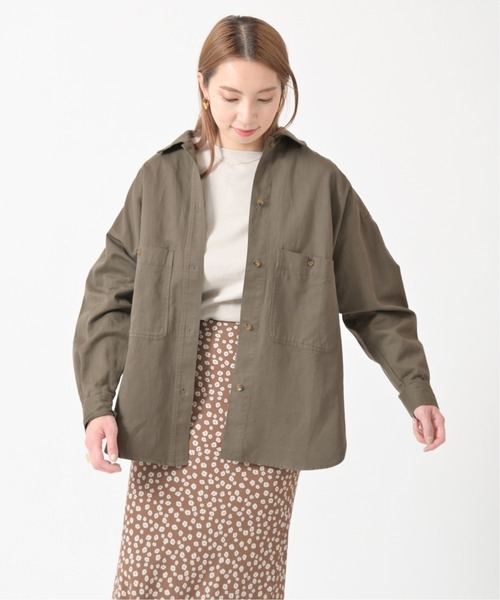 U by SPICK&SPAN(ユーバイスピックアンドスパン)の「綿麻スラブオーバーシャツ◆(シャツ/ブラウス・レディース・カーキ/アイボリー・FREE)」の20枚目の写真
