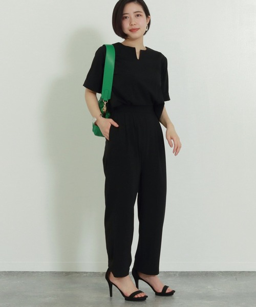 AULI（アウリィ）の「【低身長向けサイズ】バックスリットオールインワン（サロペット/オーバーオール・レディース・ブラック/カーキ/ライトベージュ・S/XS/XXS）」の9枚目の写真