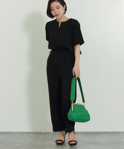 AULI（アウリィ）の「【低身長向けサイズ】バックスリットオールインワン（サロペット/オーバーオール・レディース・ブラック/カーキ/ライトベージュ・S/XS/XXS）」の10枚目の写真