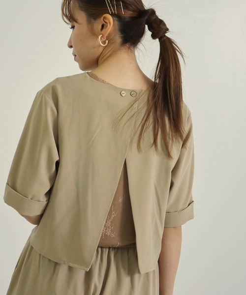 AULI（アウリィ）の「【低身長向けサイズ】バックスリットオールインワン（サロペット/オーバーオール・レディース・ブラック/カーキ/ライトベージュ・S/XS/XXS）」の16枚目の写真