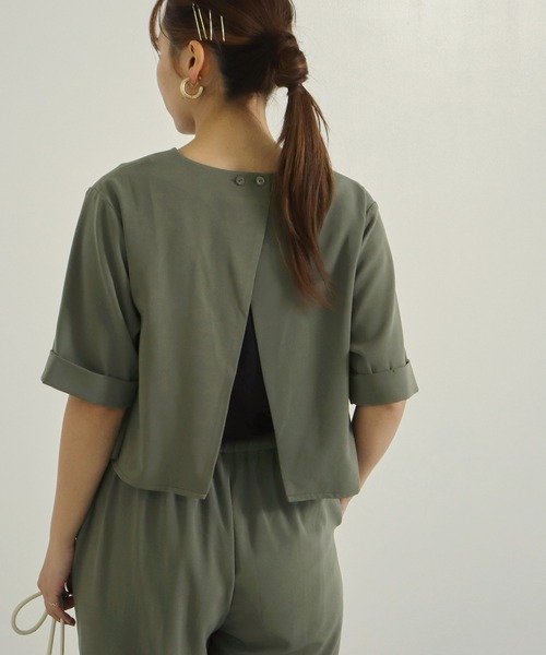 AULI（アウリィ）の「【低身長向けサイズ】バックスリットオールインワン（サロペット/オーバーオール・レディース・ブラック/カーキ/ライトベージュ・S/XS/XXS）」の21枚目の写真