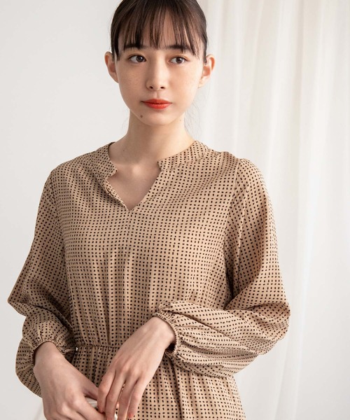 fifth(フィフス)の「ランダムドットティアードワンピース(ワンピース・レディース・ブラック/ベージュ・M)」の6枚目の写真