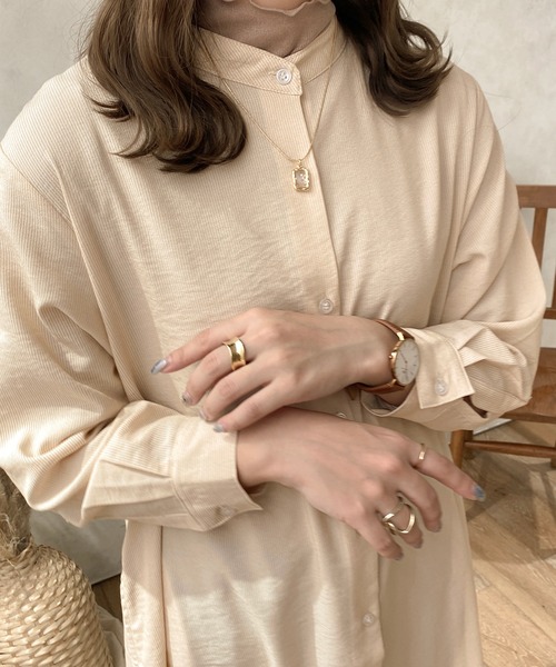 apres jour clair(アプレジュールクレア)の「【apresjour clair】ストライプシャツワンピース(ワンピース・レディース・ブラウン系その他/ネイビー/ライトベージュ・フリー/X-LARGE)」の13枚目の写真
