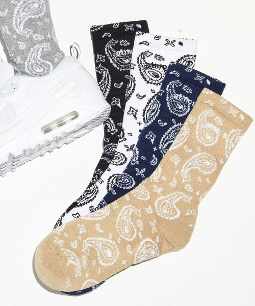 atmos バンダナ柄ソックス 25-27cm ペイズリー柄 atmos 靴下 PAISLEY SOCKS / アトモス ペイズリー ソックス